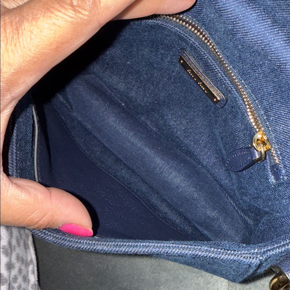 Miu Miu logo Maltalese Denim Blue Quilted Crossbody Bag gold hardware dust bag - Picture 10 of 15